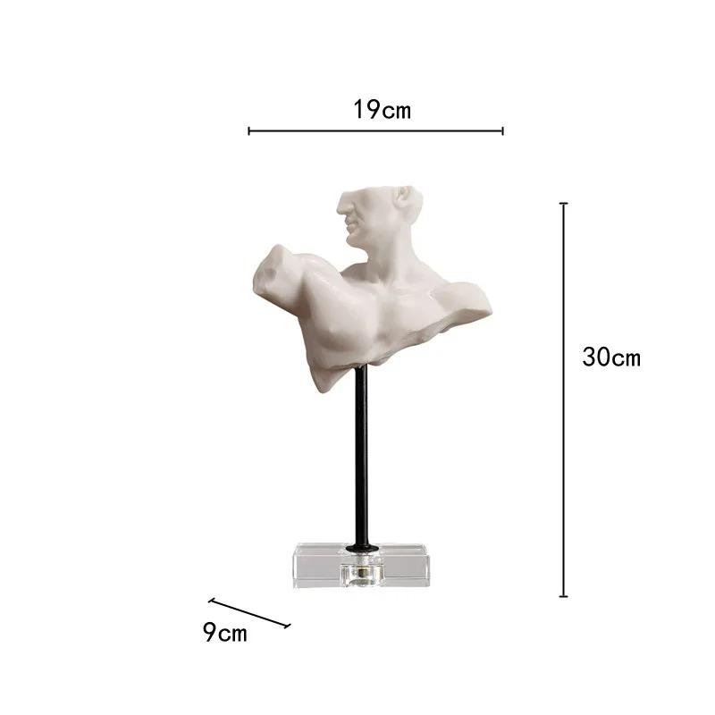 Resin Handicraft Bust Sculpture Roman Figure Sculpture Abstract Human Body Imitation Gypsum Decorative Figurines Home Decor