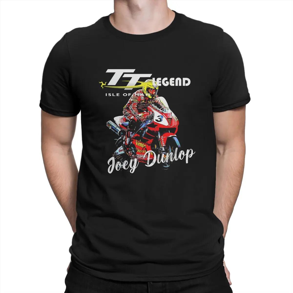 Футболка Joey Dunlop TT Legend Оверсайз Мужская Одежда Хлопок Топы Мотоциклист Гонки Принт Футболки Парень Повседневная Короткий Рукав M
