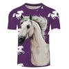 2022 Men's 3d Horse Printed T-shirts Horse Crew Neck Short Sleeve Street Clothes Hip-hop Trend Male Clothes Summer 6xl Tees Tops
