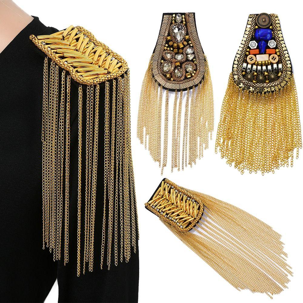 Rhinestone Shoulder Jewelry Pin Beads Shoulder Brooch Delicate Clothing Accessories for Men Women