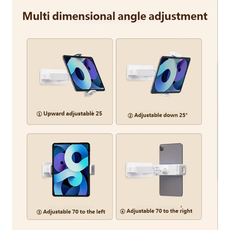 Supporto a Muro Universale per Tablet Rotazione 360 Staffa a Muro per Cucina Per Apparecchiature Display da 4,7 a 12,9 pollici
