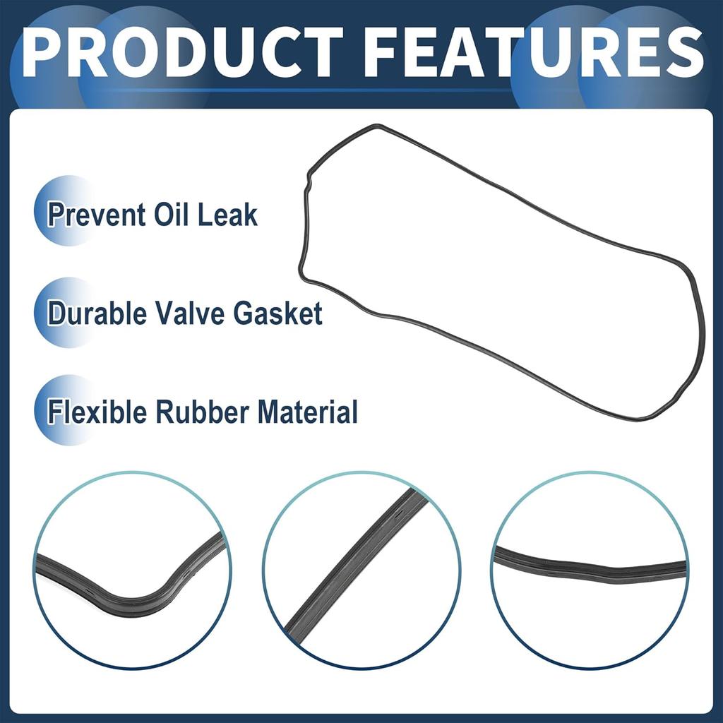 Valve Cover Gasket, Cylinder Head Valve Seal Gasket No.1121331040 for Lexus Gs 300 2005-2011 Black, Rocker Cover Gasket 1 Pc