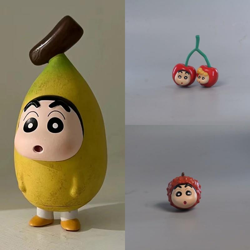 

Anime Cartoon Gk Funny Fruit Series Banana Cherry Litchi Crayon Doll Ornaments Figure Gifts Litchi