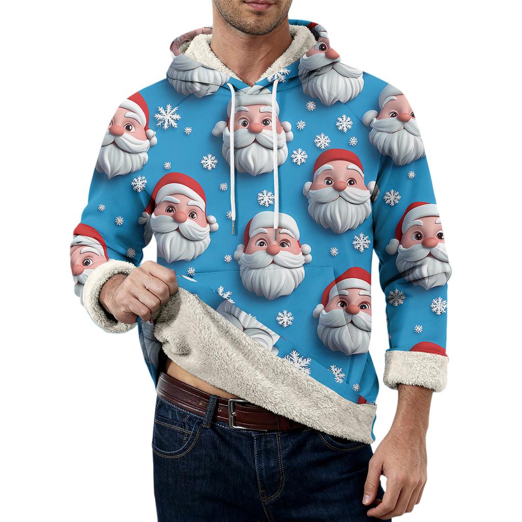 Moletom Masculino Casual de Manga Comprida com Capuz e Bolsos