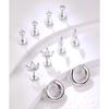 Flat Back Stud Earrings for Women Cartilage Helix Stainless Steel Earring Set for Sensitive Ears Piercing Tragus