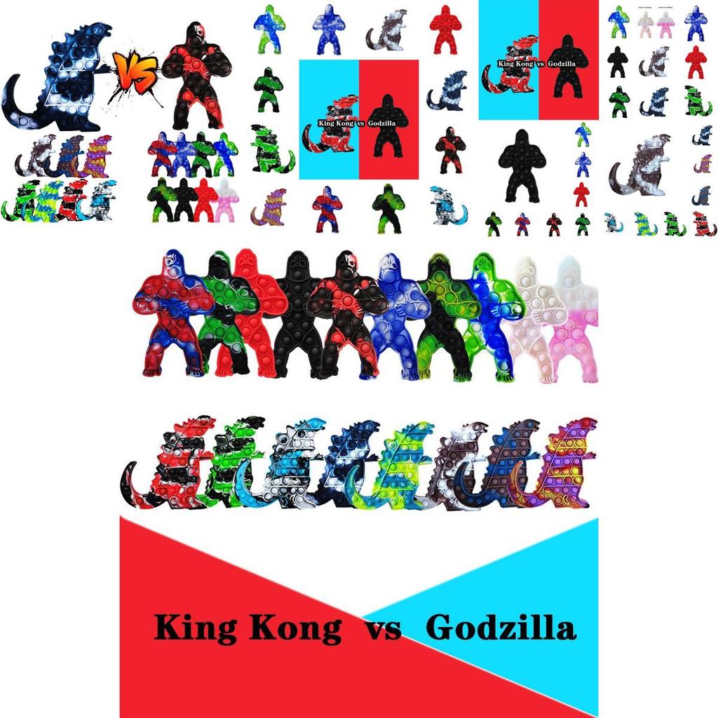 Godzilla Exterminador Pioneiro Rei Kong Colorido Brinquedo de Descompressão Para Alívio de Estresse