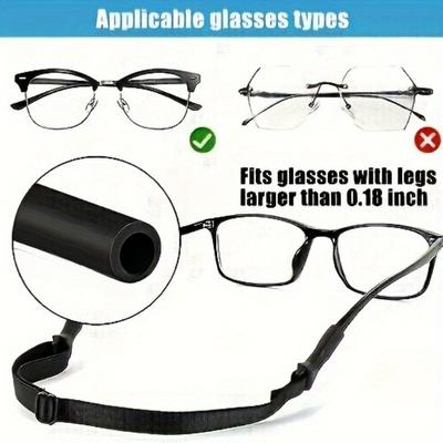 2pcs Sport Eyewear Strap Adjustable Size Elastic Rope Sport Non Slip Anti Drop Fixer Glasses Cord for Running Sports Swimming