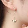 [Bijouholic] Silver 925 Gold-Plated Heart Clip Chain Earrings