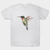 Men Black Print T-shirt Hummingbird No-Cut Transfer Paper Print Cotton Tshirt