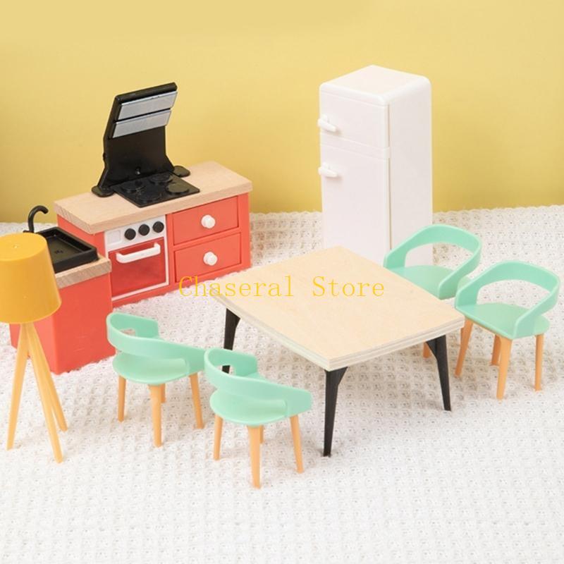 E7Ce 40Pcs Dollhouse Kitchen Accessories 1 12 Scale Miniature Dollhouse Furniture Set 1:12 Dollhouse Furniture Furniture Toy