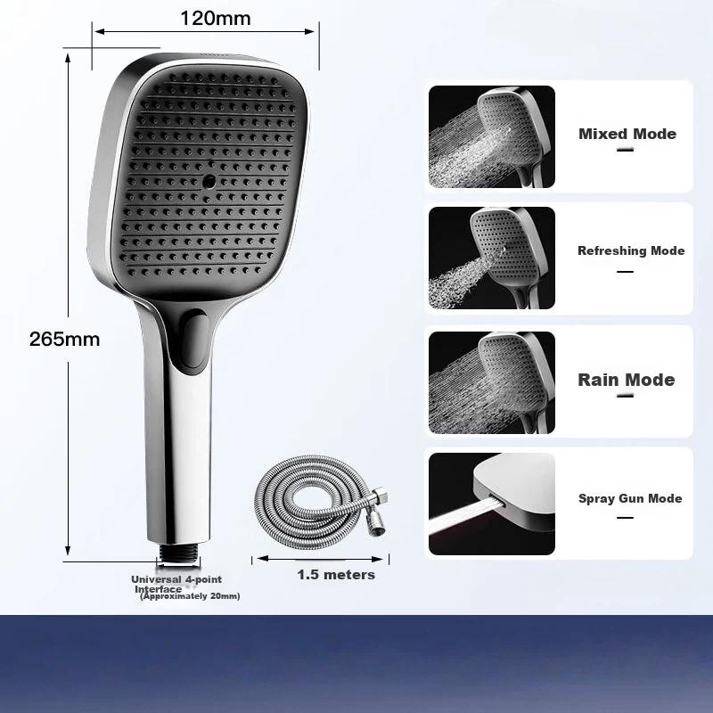 JROR Shower Head with 1.5m Hose Bathroom Shower Handheld Shower Head Bathroom Shower Head