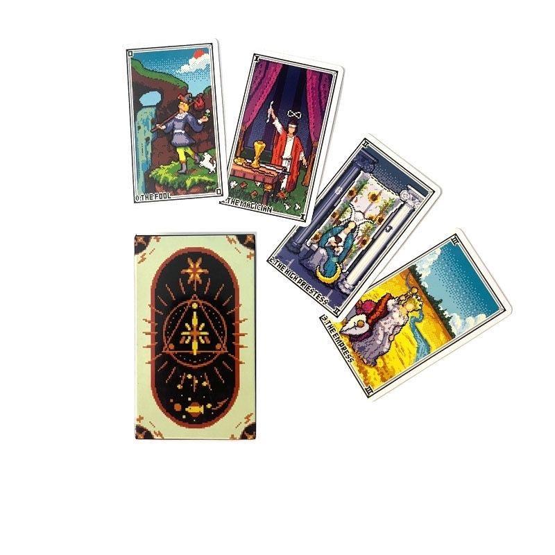 Pixel Tarot Deck Cards Games Rider-Waite 78 Pcs Cards for Beginners and Professionals 10.3*6cm
