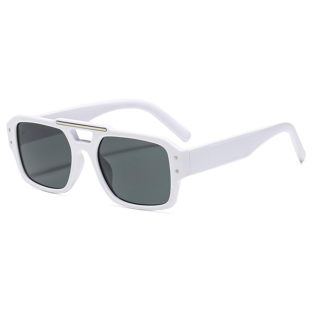 New Retro Double Beam Pilot Sunglasses Women Men UV400 Protection Rivet Design Trendy All Match Casual
