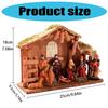 Mini Christmas Nativity Set Holy Family Resin Figurine Statue with Stable Miniature Christmas Nativity Scene Sculptures
