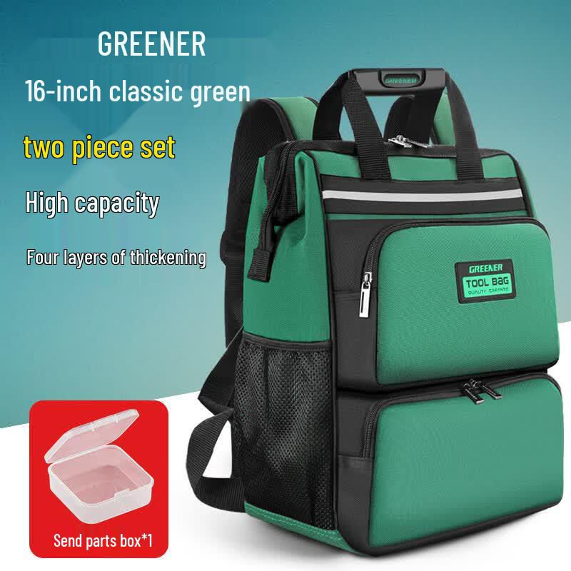 GREENER 16-inch 4-Layer Thickened Canvas Tool Backpack