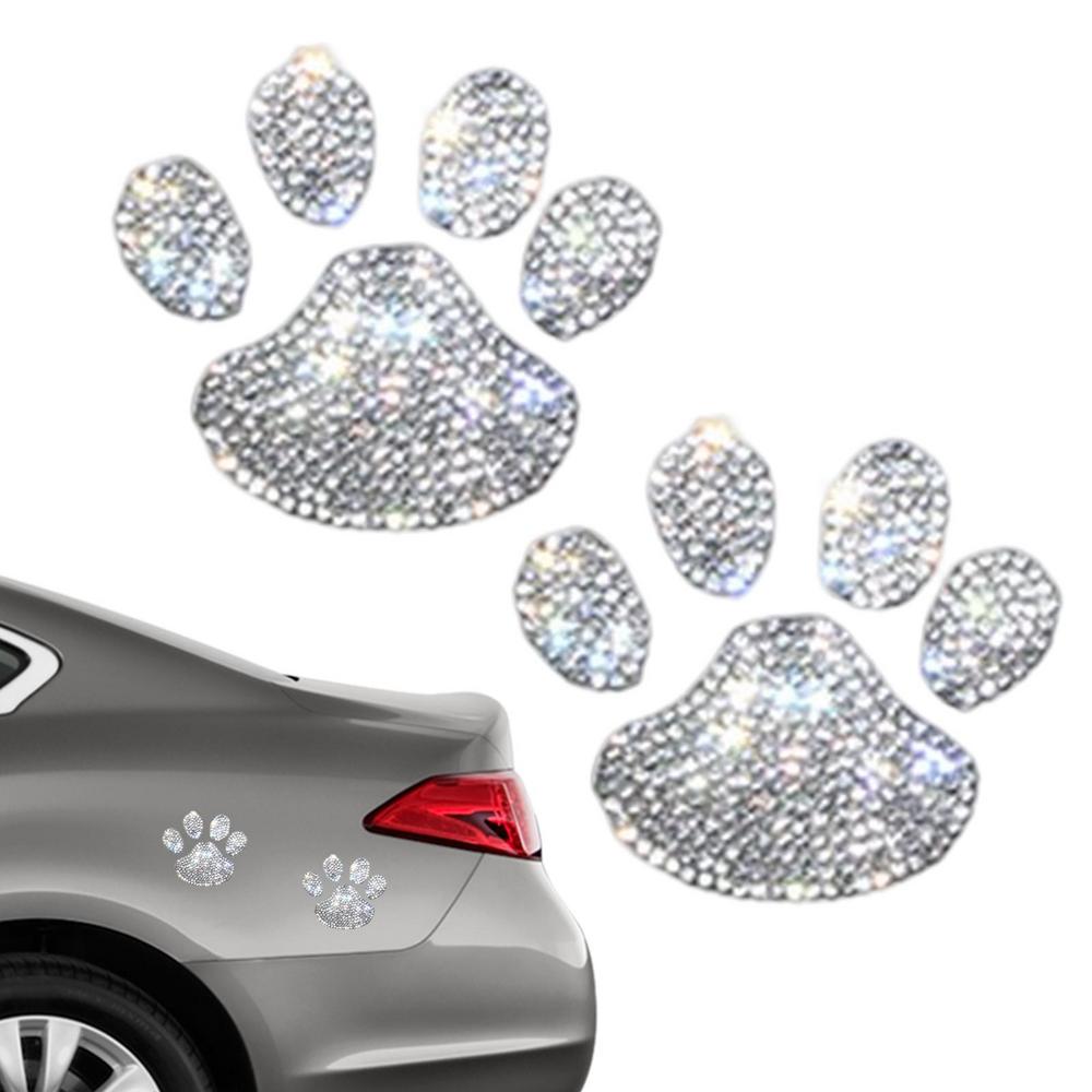 Moda Araba Dekorasyon Çıkartmaları Bling Rhinestone Paw Çıkartmaları Köpek Paw Baskı Araba Çıkartmaları Araba Tampon Penceresi Dizüstü Bilgisayarlar