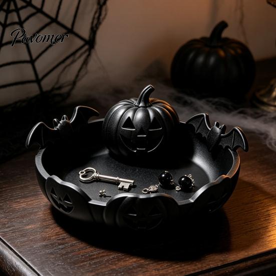 Unique Holiday Gift for Friends 3D Printed Pumpkin Jewelry Holder, Spooky Halloween Trinket Tray Keys, Party Table Centerpiece Rings, Earrings,