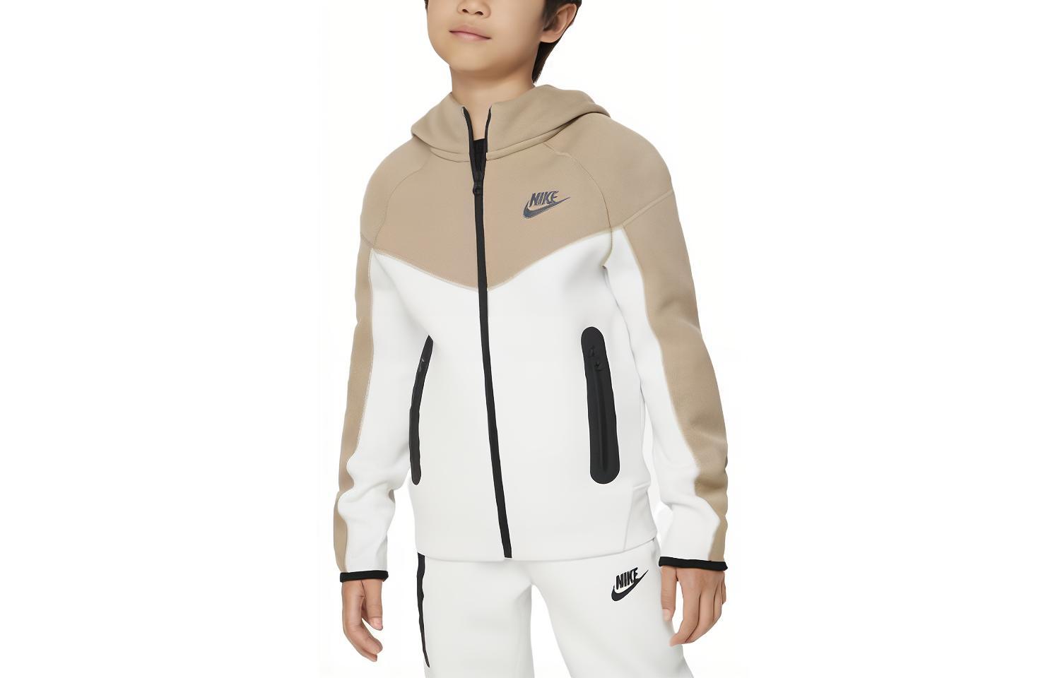 Nike Sweatshirt Sportswear Tech Fleece Khaki Kids  FD3285-121 S