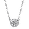 Pt950 Platinum Plated Moissanite Bubble Necklace with Round Diamond Pendant – Gift for Girls' Birthday or Valentine's Day
