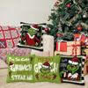 4Pcs/Set Grinch Christmas Pillow Covers For Home Farmhouse Decor Couch 45X45Cm