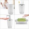 4 Piece Includes Cup Toothbrush Holder Soap Dish Bathroom Accessories Set  Home Storage