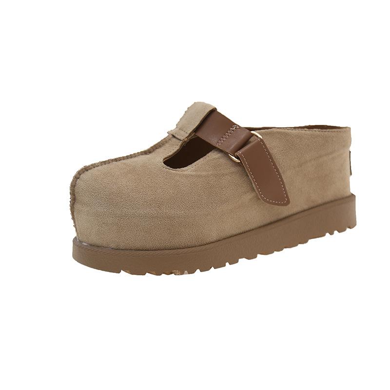 New popular retro Mary Jane women's summer versatile niche Korean slope heel lazy shoes thick sole heightening casual