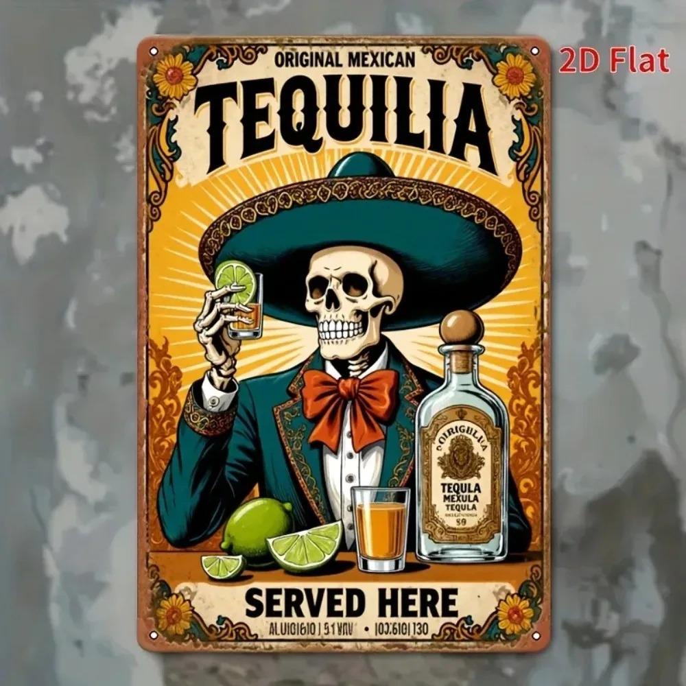 Tequila Flat Metal Wall Art 2D Tin Sign Home Bar Bedroom Decor 20x30cm