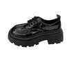 British Style Platform Small Leather Shoes Women's 2025 Spring and Autumn New Black Lace-up Loafers Versatile Casual Single Shoes
