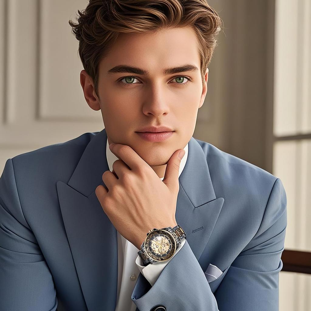 Cool Steampunk Watch for Luxury Automatic Perfect Stainless Retro Classic Perfect for and Celebrations Gold Men Fashionable, Watch, Popular, Gift,