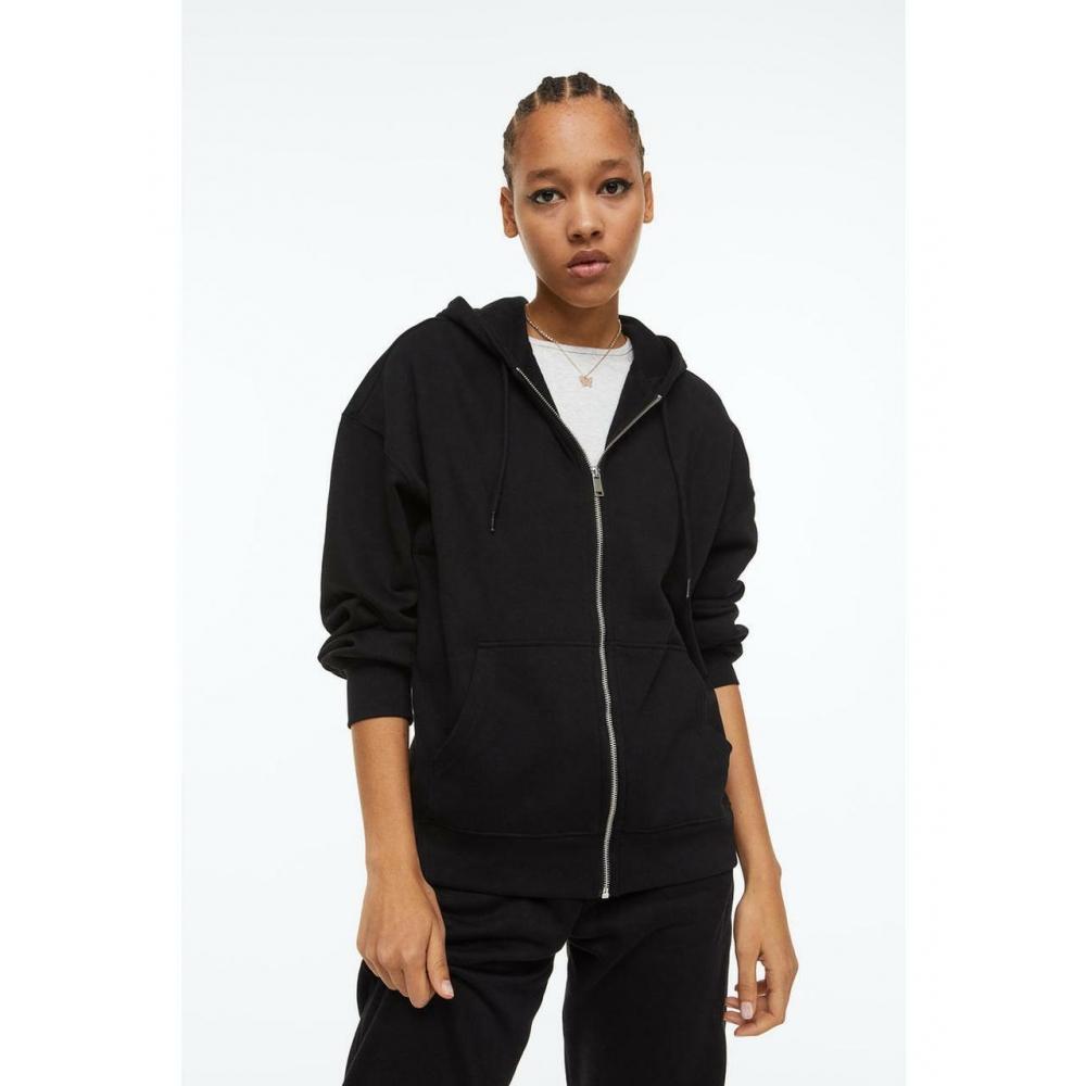 

Худи Oversized Zip Up H&M Черный 1139538001