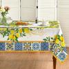 Summer Yellow Lemon Flowers Leaves Waterproof Tablecloth Wedding Party Decor Washable Rectangle Table Cloths Dining Table Decor