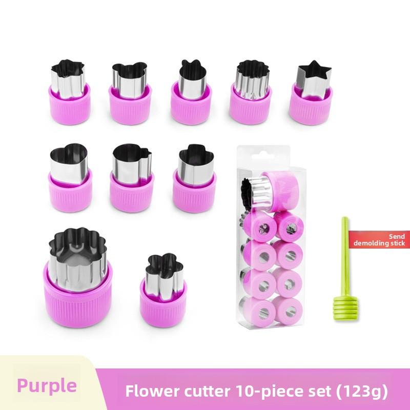 Household Kitchen Mold Set Baby Complementary Food Butterfly Noodle Mold Fruit and Vegetable Cutting Mold Stainless Steel Biscuit Embossing Mold