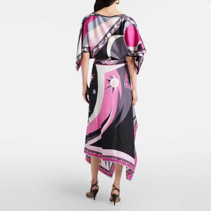 Suit Printed Top Irregular Skirt Two-piece Set
