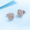 0 .5ct Moissanite S925 Prata Esterlina Quadrado Personalidade Camadas Rosa Bonito Doce Brincos Únicos Para Namorada