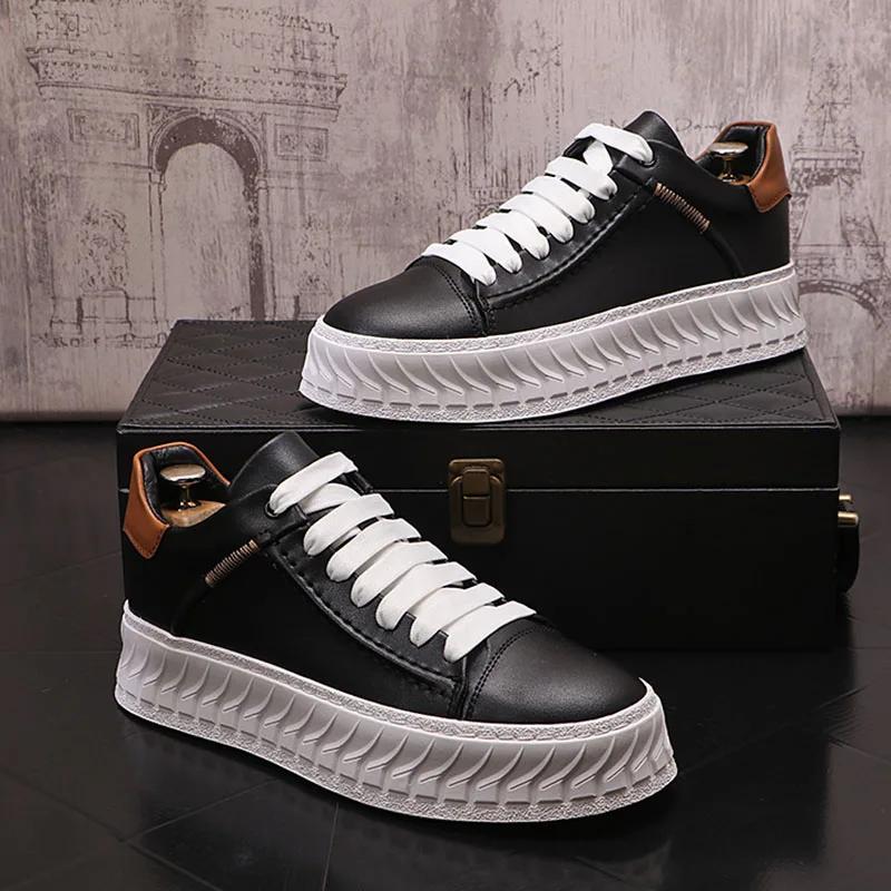Herrenschuhe Leder Männlich Herren Herren Sneaker Schuhe für Herren Luxus Designer Plateau Herren Leder Herrenschuhe