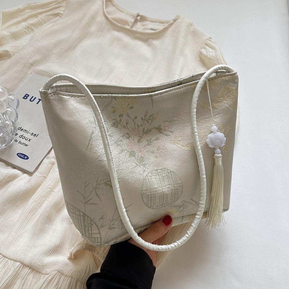 New Chinese Style Shoulder Bag Retro Portable Women Handbags Large Capacity Gift Messenger Bag Commuting Bag Bucket Bag