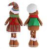 Weihnachts-Lebkuchenmann-Puppe mit dehnbaren langen Beinen und stehender Pose | Neues Plaid-Stoffornament für Weihnachtsbaum-Heimdeko