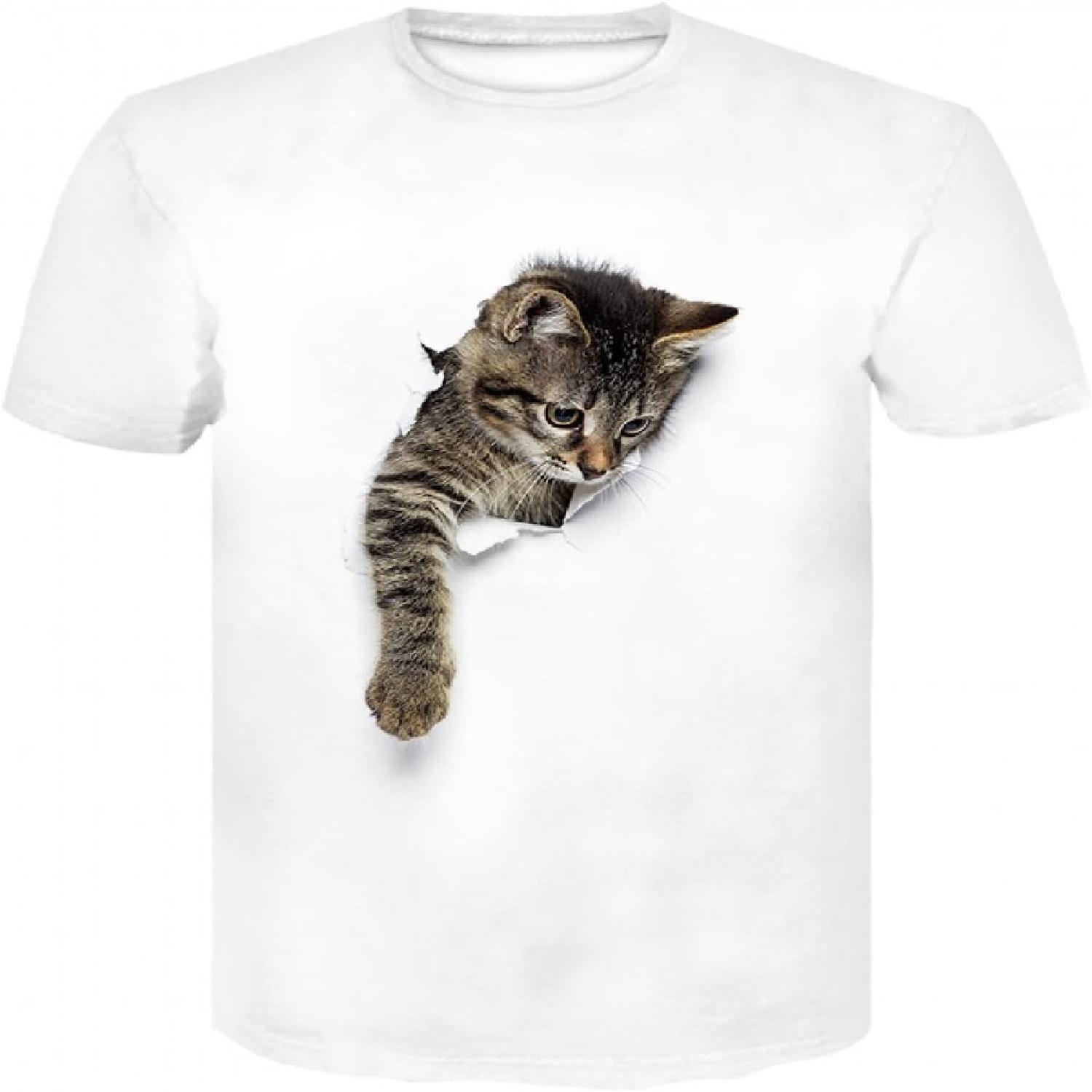 Summer Naughty Cat 3D T-Shirt Unisex Cute Cartoon T-Shirt Quality Original Brand Shirt Casual Shirt S