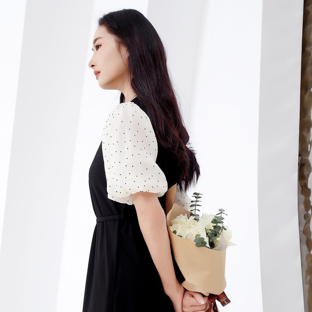 Summer Slimming A-line Dress Temperament Commuting Mid Length Skirt