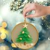 2/4Pcs Christmas Tree Ornament Round Shape Handmade Beach Decoration with Starfish Shell Decor Car Hanging Decoration