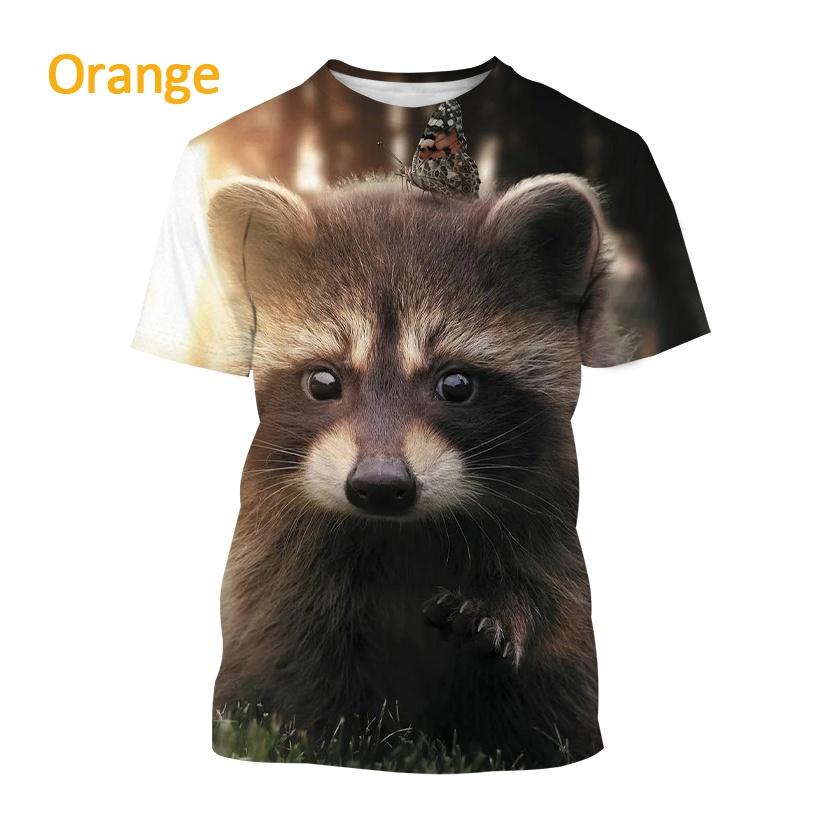 Newest Raccoon 3D T-shirt Fashion Funny Animal Printing Casual T-shirt Unisex Round Neck Hip-hop Harajuku T-shirt
