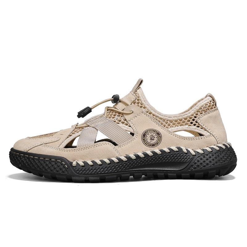 Mode Heiße Sommer Herren Sandalen Outdoor Mesh Atmungsaktive Sandalen Weiche Herren Sandalen Hausschuhe Handgefertigte Sandalen Römische Outdoor Pantoletten