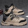 Fashion New Leather Sneakers Breathable Men Casual Shoes Comfortable Walking Shoes Non-Slip Outdoors Hiking Shoes Fashion Men's Shoes