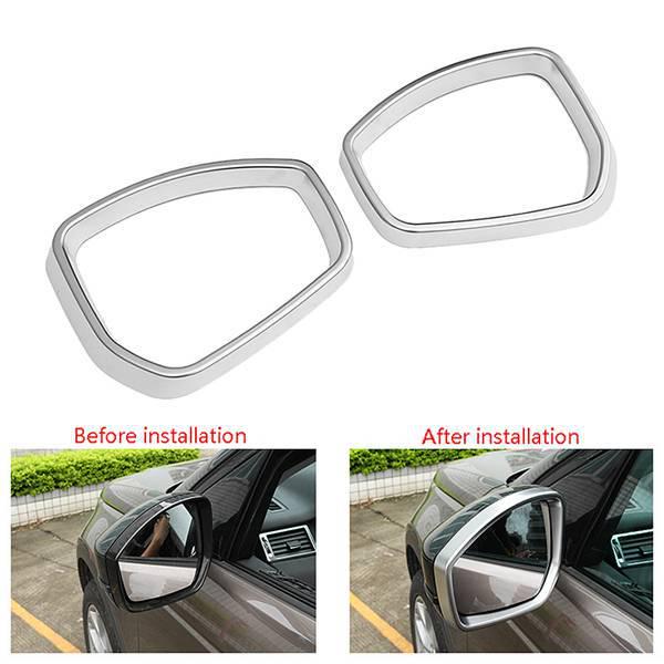 Silver ABS Chrome Rearview Mirror Rain Guard for Land Rover Fa - 1 Pair