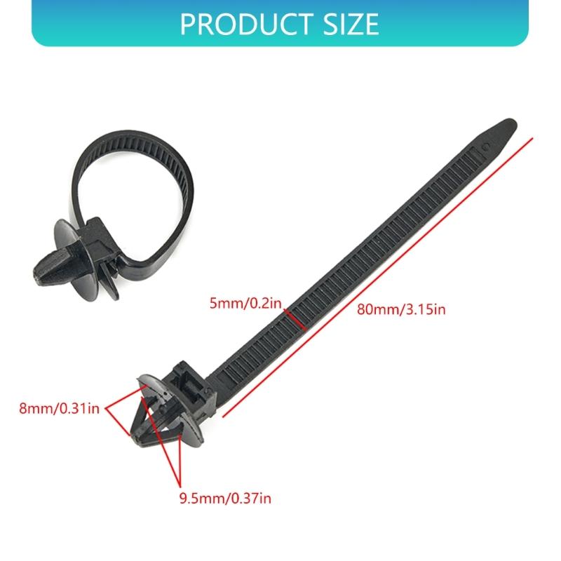 Quick Release Cable Zip Ties Cable Clips for Vehicle Wire Securing Easy Installation Nylon Fasteners Black