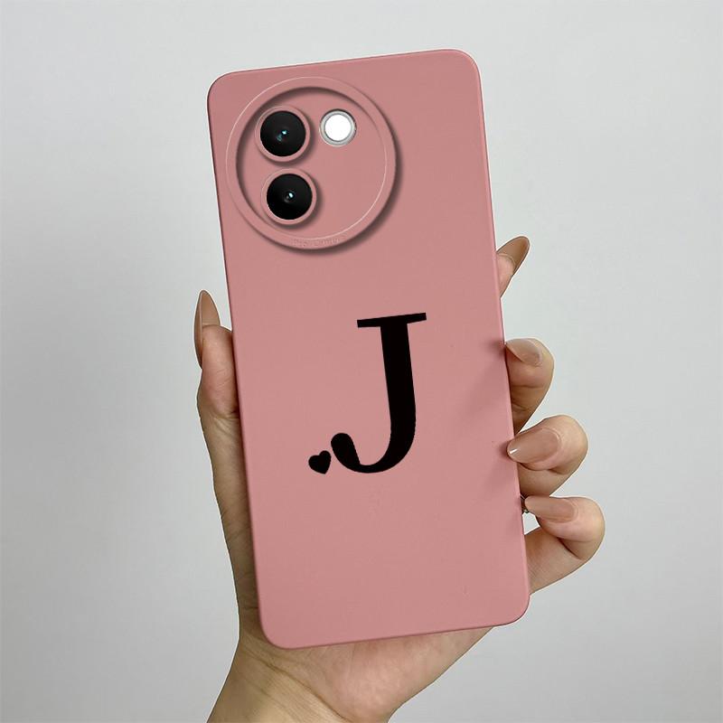 For Vivo V30e Case Vivo V30E 5G V2340 V2339 Phone Case Cute Initial Letters ShockProof Matte Silicone Soft Protective Back Cover
