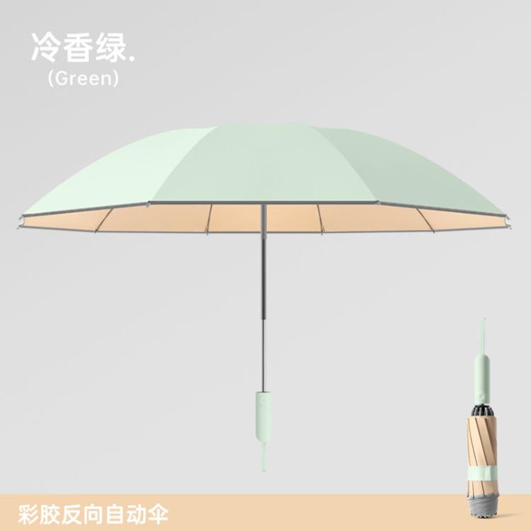 Automatic vinyl portable anti-ultraviolet sunscreen reverse umbrella weather and rain sunshade umbrella