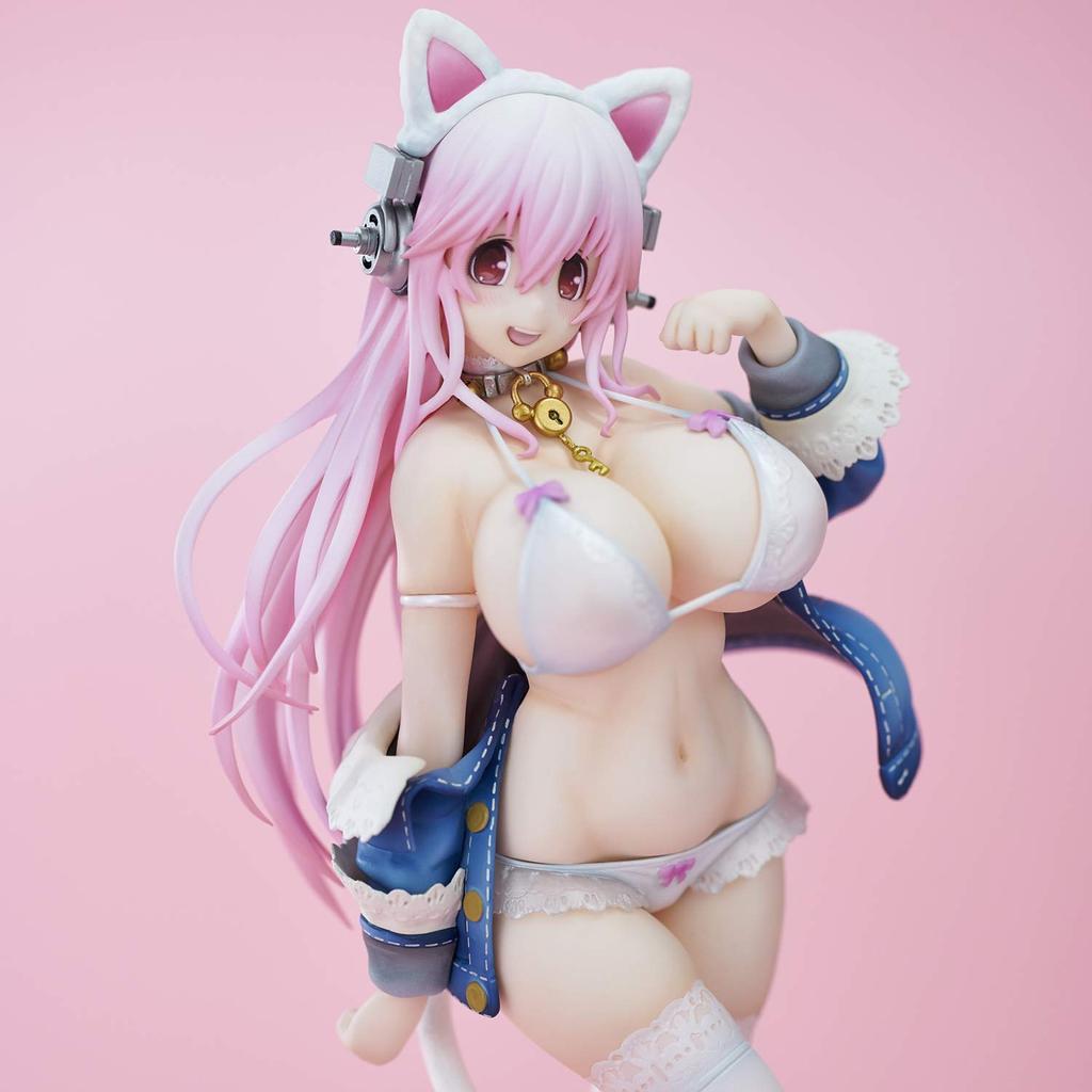 Super Sonico White kočka malovaná hotová figurka ver. PVC&ABS bez vodního kamene