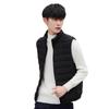 2024 Men's Lightweight Down Vest - Casual Sleeveless, Short Stand Collar, Plus Size Autumn/Winter Outerwear