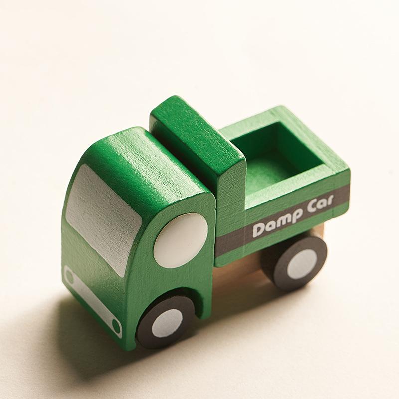 Kids Mini Wooden Cars Truck Aircraft Model Toy Montessori Wooden Education Colorful Vehicle Toys Simulation Cars Decoration Gift